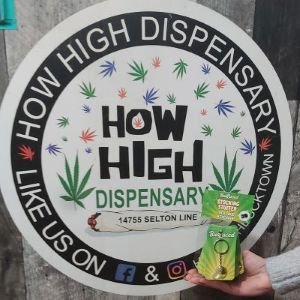 How High Dispensary Logo and BudLaced product shot together